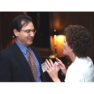 Guests speaking at the gala dinner in honor of John Hatsopoulos