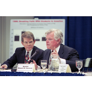Senator Edward Kennedy and Superintendent Thomas Payzant at a Democratic Forum on education