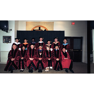 Honorary degree recipients and their escorts at the morning commencement ceremony