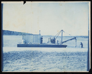 Steam dredge working on the construction of the Cape Cod Canal