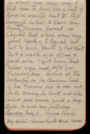 Thomas Lincoln Casey Notebook, April 1890-June 1890, 34, in about war maps and I