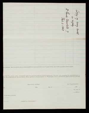 Thomas Lincoln Casey to General John Newton, February 3, 1883, copy