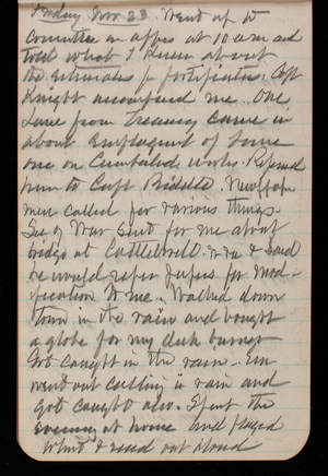 Thomas Lincoln Casey Notebook, November 1894-March 1895, 012, Friday Nov 23