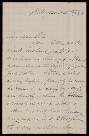 Alice W. Babcock to Thomas Lincoln Casey, January 30, 1883