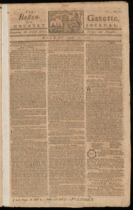 The Boston-Gazette, and Country Journal, 12 August 1771