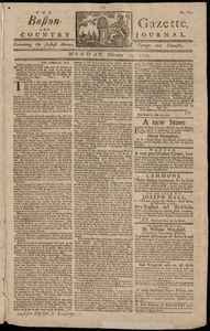 The Boston-Gazette, and Country Journal, 10 February 1772