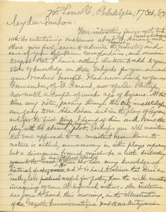 Letter from Benjamin Smith Lyman to Franklin B. Sanborn