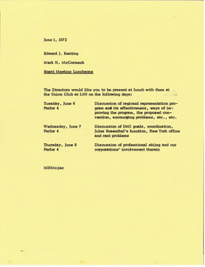 Memorandum from Mark H. McCormack to Edward J. Keating