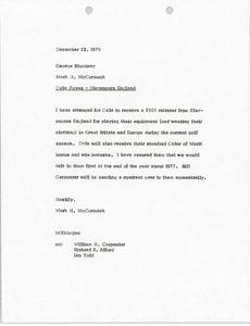 Memorandum from Mark H. McCormack to George Blumberg