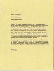 Memorandum from Mark H. McCormack to Michael Halstead