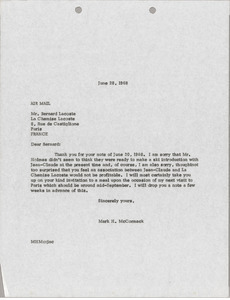 Letter from Mark H. McCormack to Bernard Lacoste