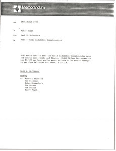 Memorandum from Mark H. McCormack to Peter Smith