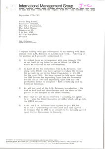 Letter from Mark H. McCormack to Stig Ramel