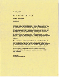 Memorandum from Mark H. McCormack to Peter A. Kuhn and Arthur J. Lafave