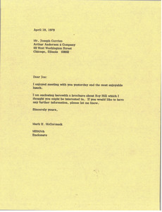 Letter from Mark H. McCormack to Joseph Carrico