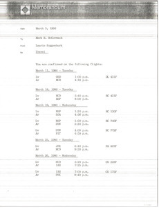 Memorandum from Laurie Roggenburk to Mark H. McCormack