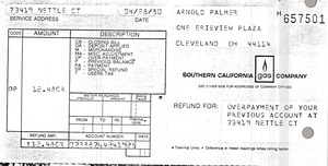 Southern California Gas Company invoice