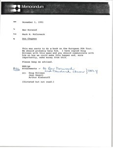 Memorandum from Mark H. McCormack to Bev Norwood