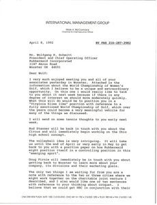 Letter from Mark H. McCormack to Wolfgang Schmitt