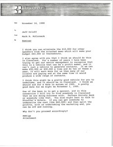 Memorandum from Mark H. McCormack to Jeff Orloff