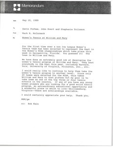 Memorandum from Mark H. McCormack to Gavin Forbes