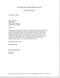 Letter from Mark H. McCormack to Tom Crow