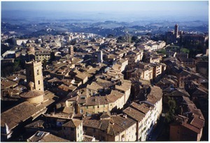 View of historic center of Siena from the Torre del Mangia