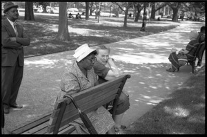 Women seated on a park bench