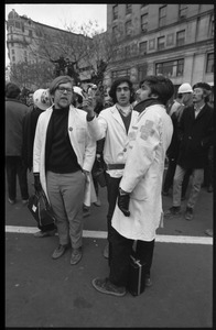Anti-Vietnam War protesters in white coats during the Counter-inaugural demonstrations, 1969