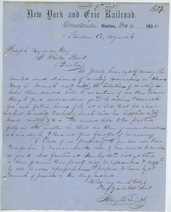Letter from Henry B. Smith to Joseph Lyman