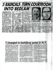 5 radicals turn courtroom into bedlam -- 7 charged in bombing spree in N.Y.
