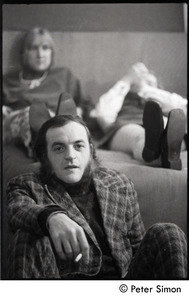 Royston Wood (foreground) and Peter Bellamy and Heather Wood (on bed): Young Tradition