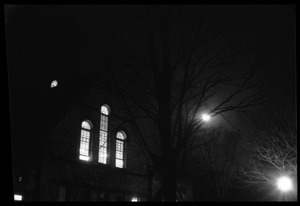 Old Chapel at night, UMass Amherst
