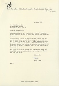 Letter from Eric Flaum to Judi Chamberlin