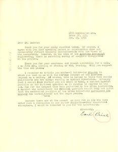 Letter from Turning Point to W. E. B. Du Bois