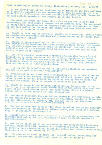 Memorandum from Lillian Lustig to Independent Citizens' Committee of the Arts, Sciences, and Professions Literary Division Executive Board