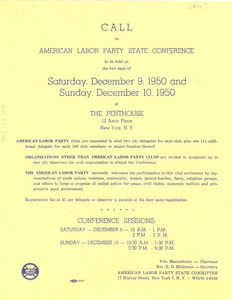 American Labor Party conference call