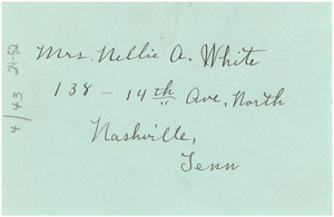 Address of Mrs. Nellie A. White
