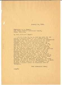 Letter from W. E. B. Du Bois to J. W. Hughes