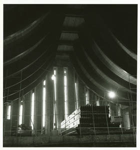 The Interior of Loveland Chapel under Construction at Springfield College