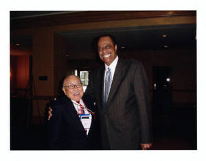 Julius Jones and Fred Hoshiyama at YMCA Hall of Fame induction ceremony (2003)