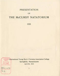 McCurdy Natatorium Dedication Program, 1913