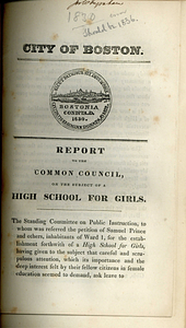 Report of the Common Council on a High School for Girls
