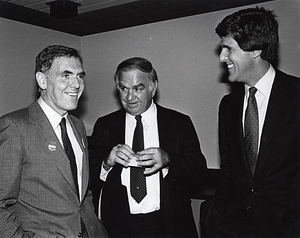 Mayor Raymond L. Flynn, Representative John Joseph "Joe" Moakley, and Senate candidate John Kerry