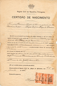 Maria Sousa Birth Certificate