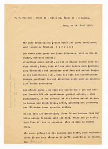 Letter from Catherine Hirsch to Friedrich Nielsen, June 14, 1937