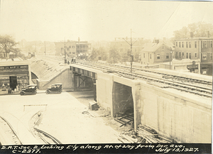 Dorchester Rapid Transit section 2. Looking east along right of way from Dorchester Avenue