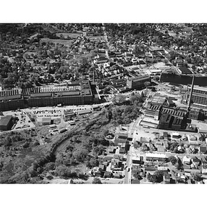 Center area, industrial buildings and residential area, Sanford, ME