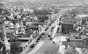 [Aerial photo of Wakefield business district, 1930s]