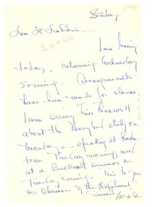 Letter from Ira De. A. Reid to W. E. B. Du Bois